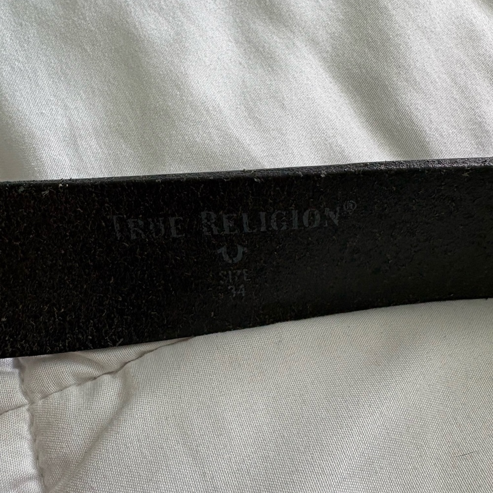 True Religion Black Leather Belt - Picture 4 of 6